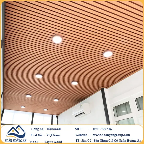 Tấm Ốp Lam Sóng Ngoài Trời Kosmos K4S219X28 Light Wood 2.2m